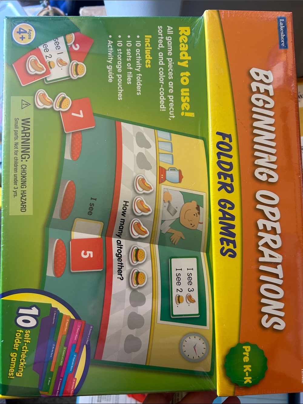 Beginning Operations Folder Games - Bright Green & Orange